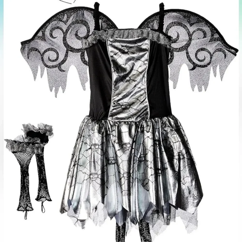 Amscan‎ Halloween Black and Silver Fallen Angel Costume Girls Children 14-16Y